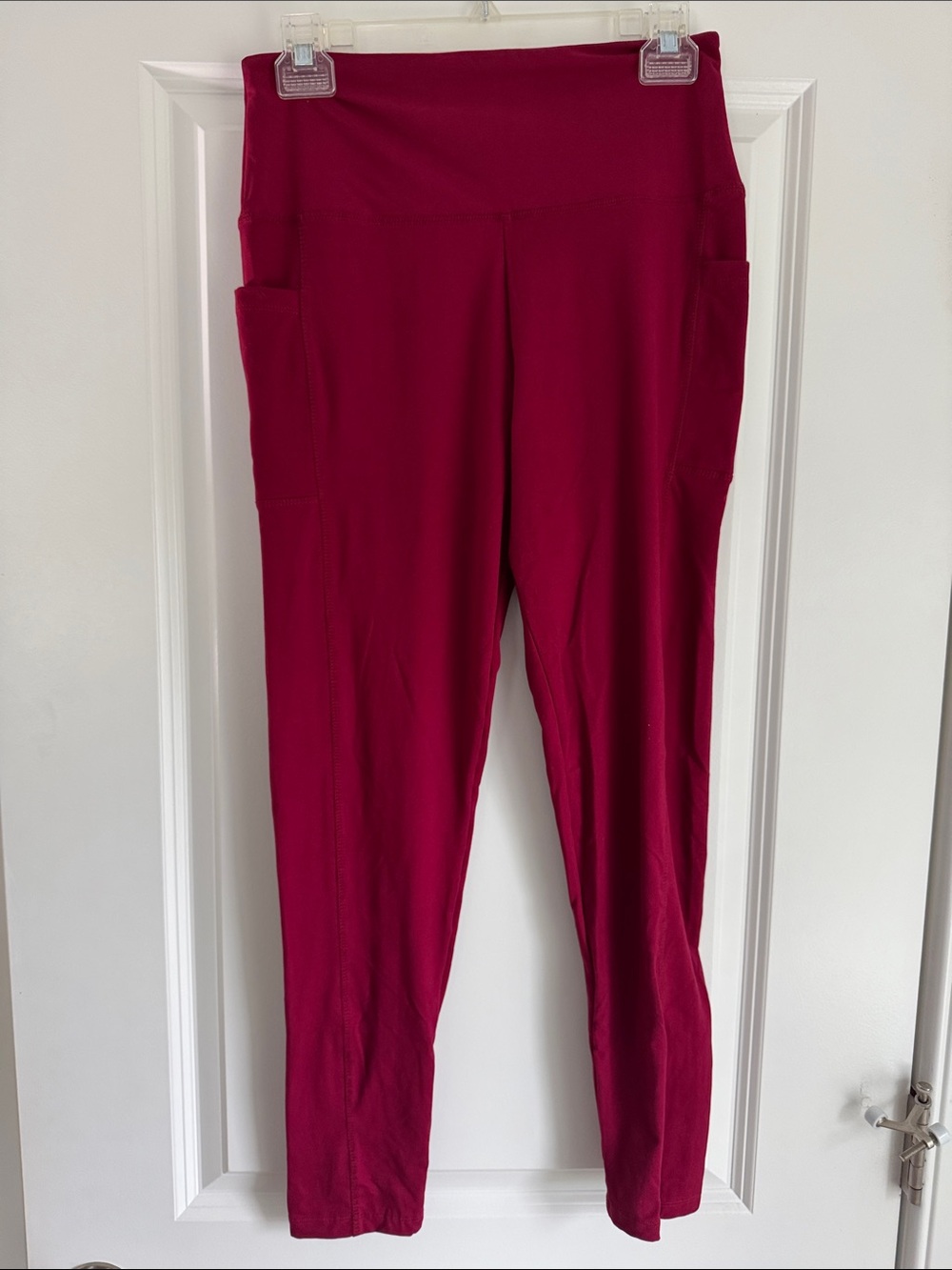 Women’s High-Waist Pocket Leggings - Berry